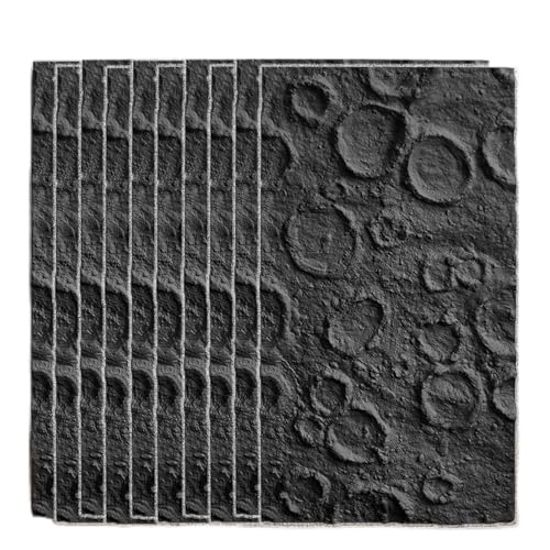 Vibeo 3D Wandpaneele Dekorative Wandpaneele für Die Innenwandgestaltung, Akzentpaneele für Schlafzimmer, Bad und Küche, Moderne 3D-Kunststeinpaneele mit Mondlandschaft(Black) Vibeo 3D Wandpaneele Dekorative Wandpaneele für Die Innenwandgestaltung, Akzentpaneele für Schlafzimmer, Bad und Küche, Moderne 3D-Kunststeinpaneele mit Mondlandschaft(Black)