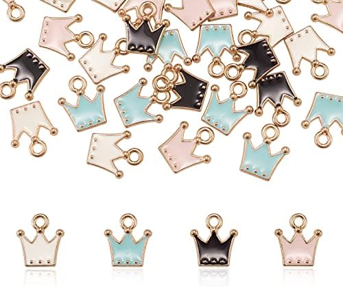 DanLingJewelry 40 pcs 8 Styles Alloy Enamel Cat with Bowknot Charms Cute Pet Animal Pendants for DIY Jewellery Making 13X21x2.3mm