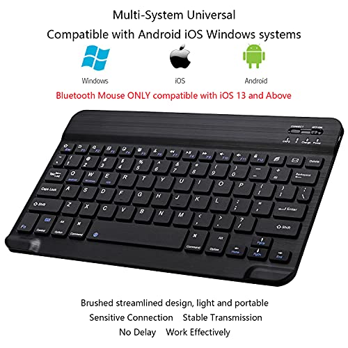 Ultra-Slim Bluetooth Keyboard And Mouse Combo Rechargeable Portable Wireless Keyboard Mouse Set For Apple Ipad Iphone Ios 13 And Above Samsung Tablet Phone Smartphone Android Windows (Black) #TOP2