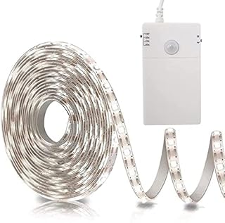 LED Strip Motion Sensor Battery Operated 2 m 60 LED Light Strip Motion Sensor Battery for Cabinets, Stairs, Kitchen (Cool White)