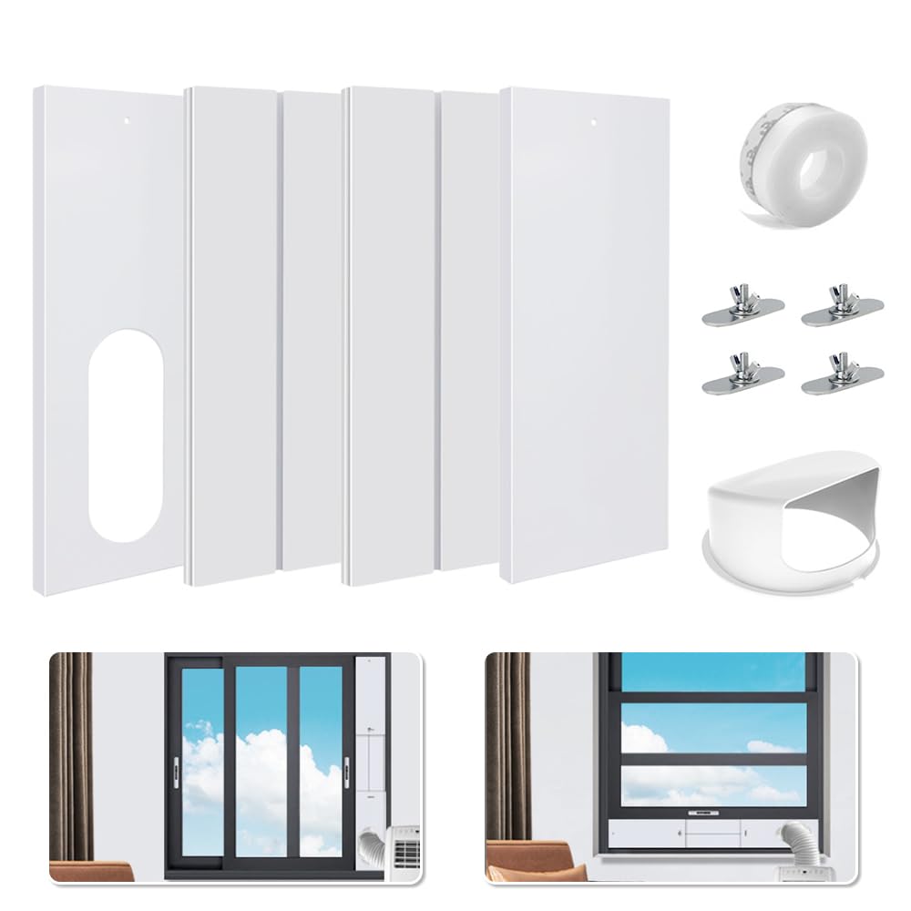 4 pezzi set di guarnizioni per condizionatore portatile, 10 cm, 130 e 150 mm, universale, set di guarnizioni per finestre per condizionatore portatile, guarnizione per porte per finestre da 43-140 cm
