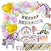 Unicorno festa Gadget Compleanno Decorazioni compleanno unicorno bambina Posate Palloncini Piatti Tovaglia Tazze Riutilizzabile