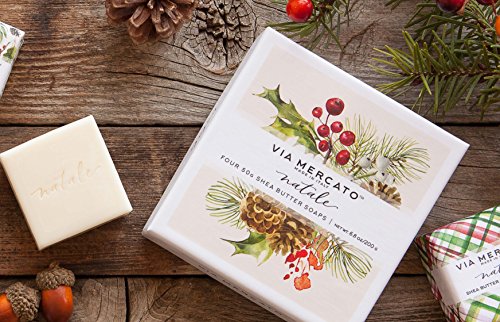 Via Mercato Natale Shea Butter Soap Boutique Luxury Gift Box (Set Of 4, 50G Each) - Natale #TOP6