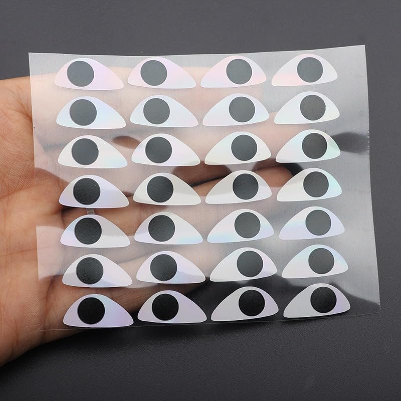 170 adhesivos holográficos para ojos de pesca miniatura 4