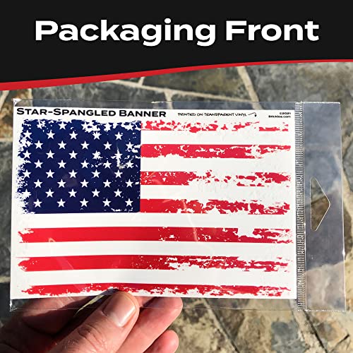 Stickios American Flag Decal - Tattered American Flag Sticker For Cars, Trucks & Windows - Patriotic Flag Decal Made In The Usa (Distressed Vinyl Bumper Sticker 5.7X3.6 Inches) - Ssb #TOP7