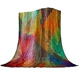 SUN-Shine Luxury Adult Throw Blanket Warm Colorful Paint Texture Print Soft Toned with Concept Image