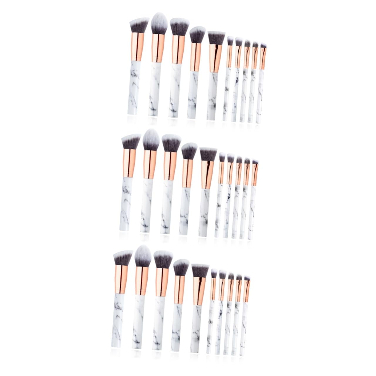 DOITOOL 30stücke Teiliges Set Tragbare Kosmetikpinsel Mit Marmor-design Für Flüssige Und Pudrige Make-up-anwendungen Inklusive Aufbewahrungsetui Für Unterwegs