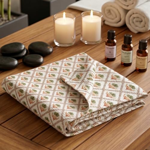 Image of Mafatlal Madhuban 250 GSM Waffle Towel | 147 x 76 cm | Textured Bath Cloth for Body Cleansing, Gentle Scrubbing, Bathing Routine and Daily Hygiene | Teal Green