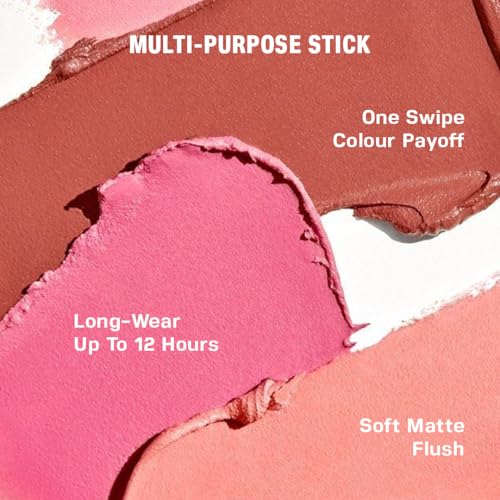 Image of Multi-Purpose Blush Stick | 4-in-1 Makeup | For Lips, Cheeks & Eyes | 12-Hr Longwear | Intense Colour Payoff | With Hyaluronic Acid & Marula Oil | Vegan & Paraben Free Makeup | Bloom | 7.5g