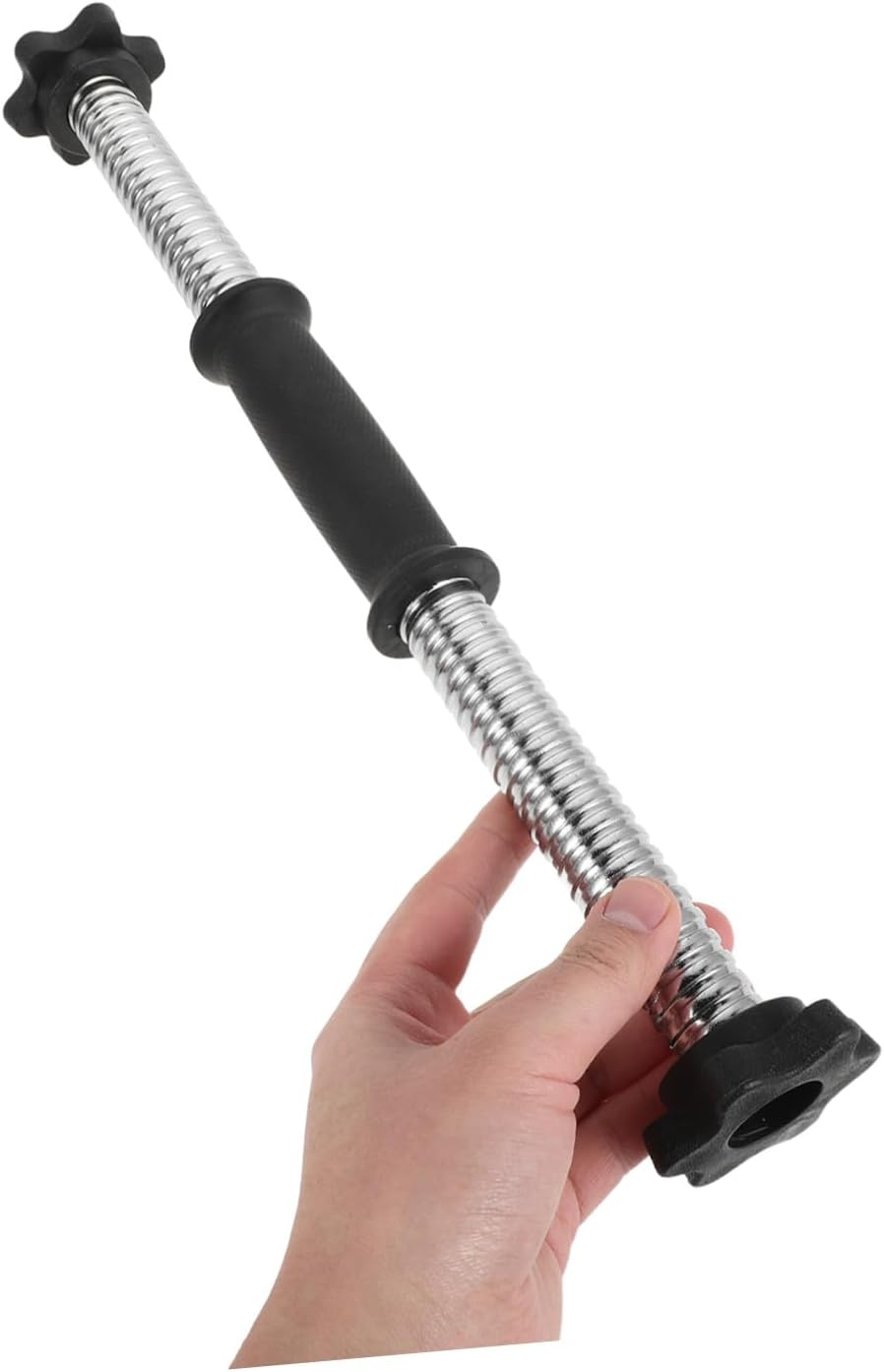 2pcs Adjustable Threaded Dumbbell Handles with Spinlock Collars, 41cm Vinyl-coated Steel Bars for Weightlifting Accessories, Non-slip Grip Suitable for Strength Training and Home