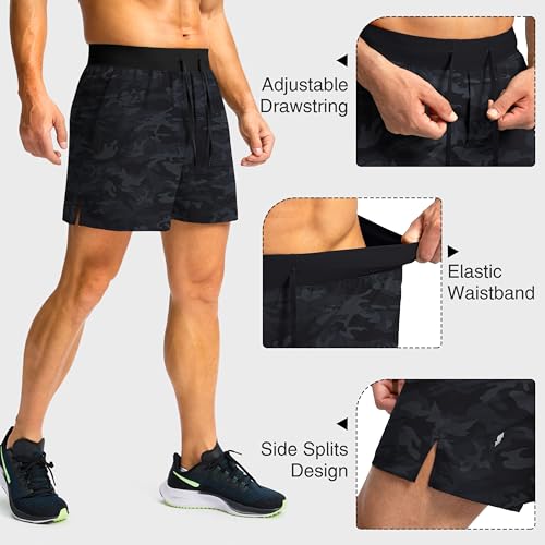 Image of Soothfeel Men's Running Shorts with Zipper Pockets 9 inch / 7 inch / 5 inch Quick Dry Eight Basketball Gym Workout Athletic Shorts