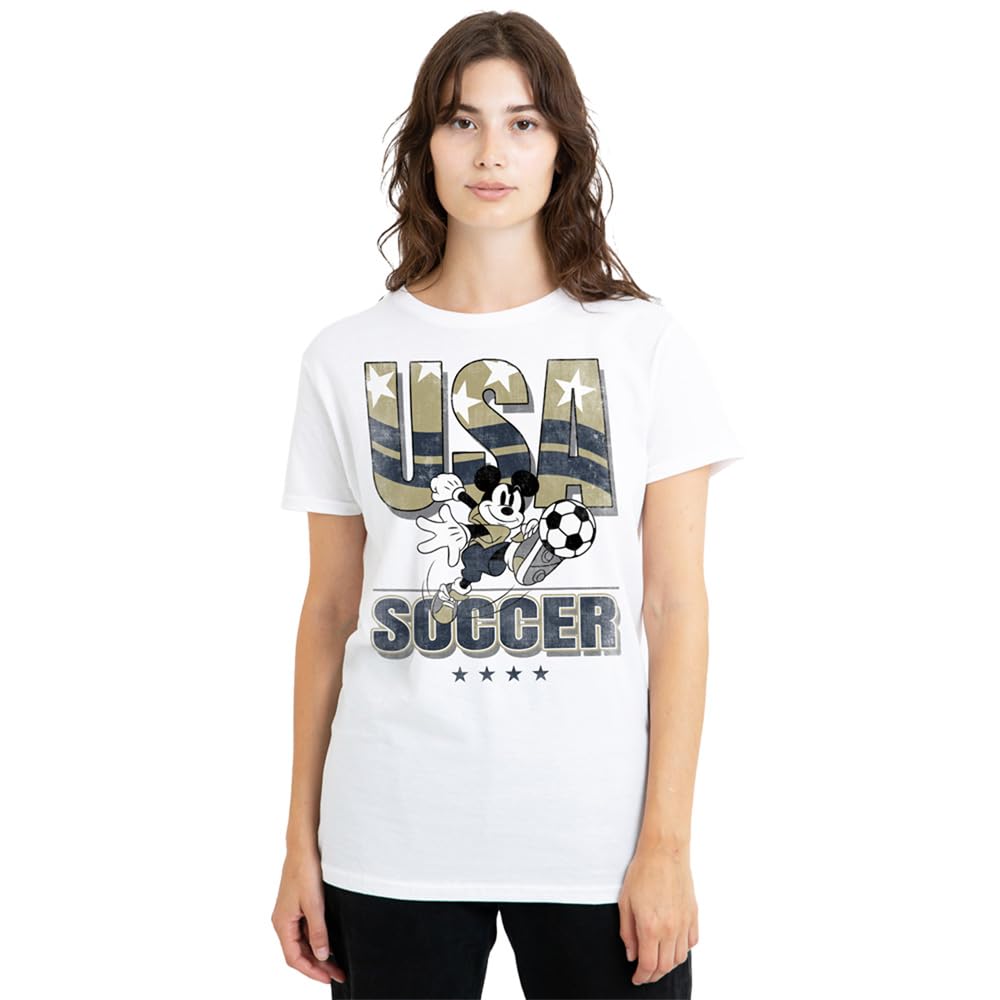 Disney - Women's T-Shirt - Mickey Mouse USA Soccer - 2XL - White