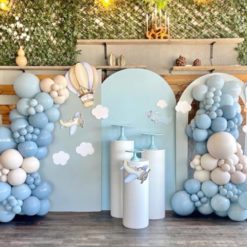 Image of Light Blue Balloons 12 inch, Pastel Blue Latex 50pcs Party Balloons | Graduation, Baby Shower, Gender Reveal, Wedding, Birthday Party Decorations