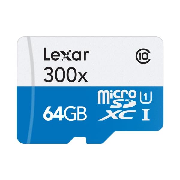 Lexar LSDMI64GBBNL300A MicroSDXC 300x 64GB UHS-I w/Adapter Flash Speicherkarte (alte U3-Version)