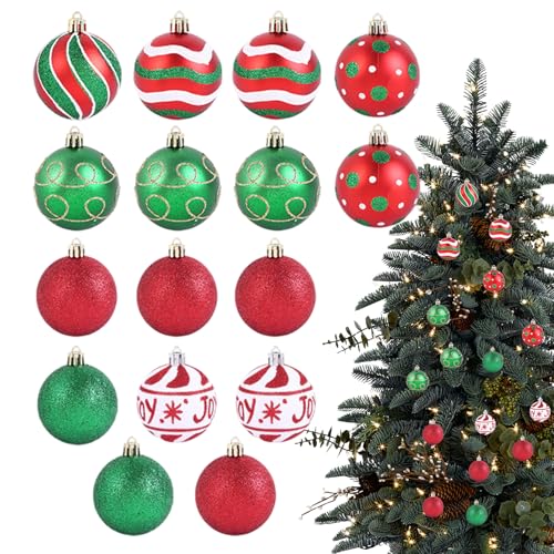 Bolas de Navidad para Árbol - 16 Unidades De Esferas Navideñas | para Fiestas En Apartamentos Oficinas Residencias Ventanas Paredes Puertas