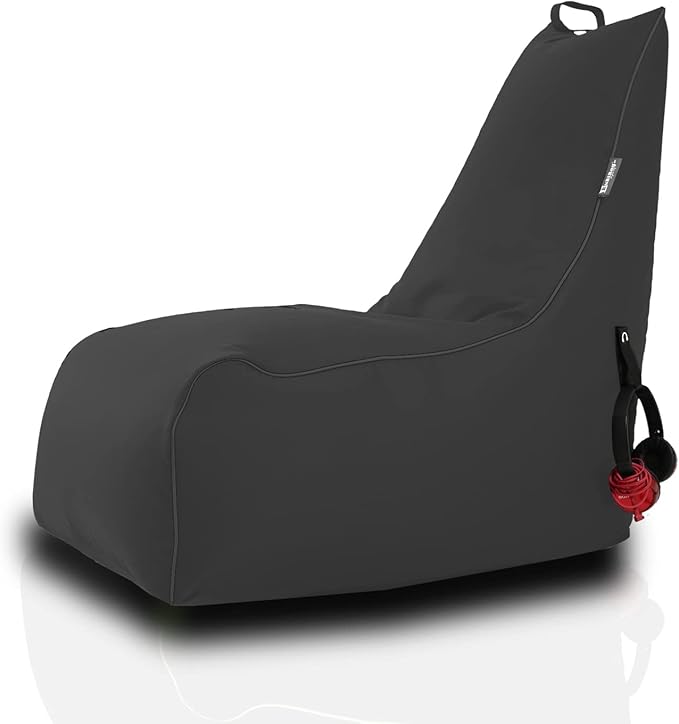 BuBiBag Gaming Sitzsack – Mit USB-Anschluss & Taschen, Wasserdicht, Für Indoor & Outdoor
