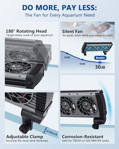 Ventilateur de refroidissement pour aquarium BAOSHISHAN puissant à vitesse variable