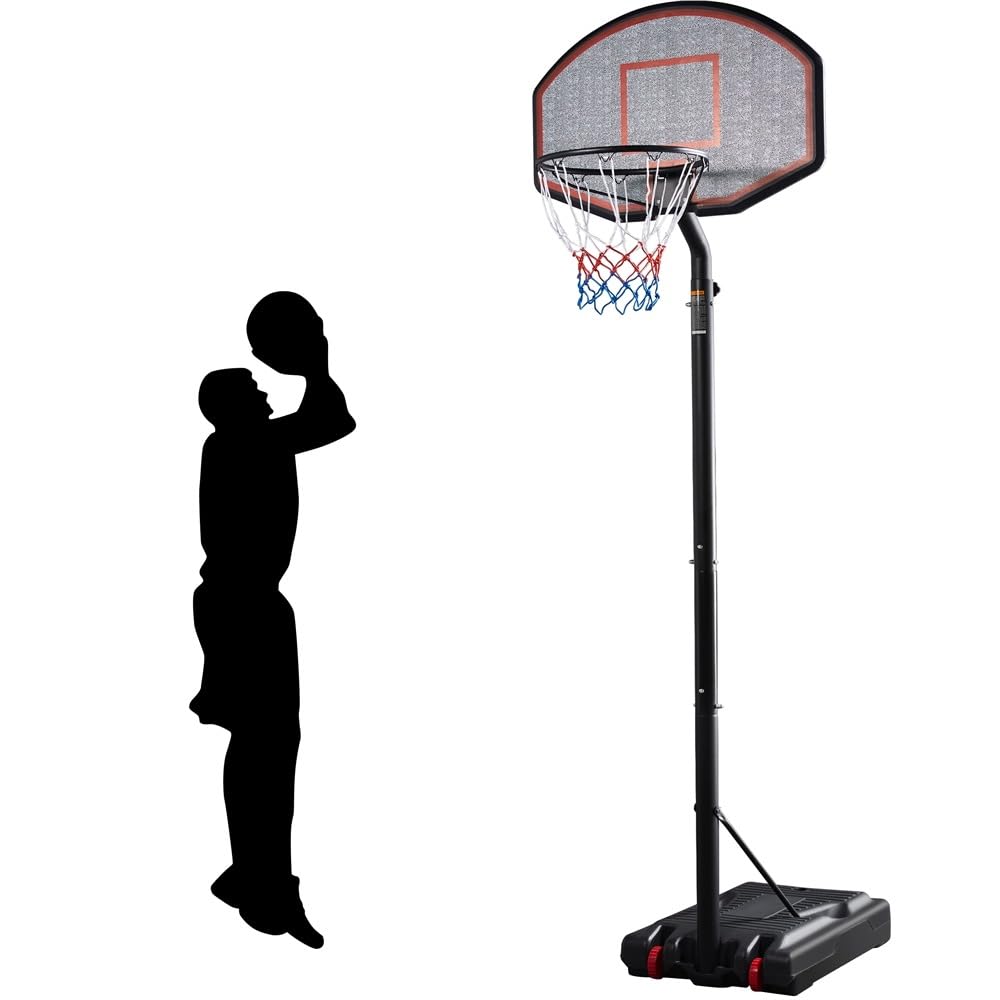Yaheetech Panier de Basket Extérieur Portable Réglable en Hauteur de 2,11 à 3,05 m sur Pied à roulettes Base de Lestage pour Enfants, Jeunes, Adultes, Gym