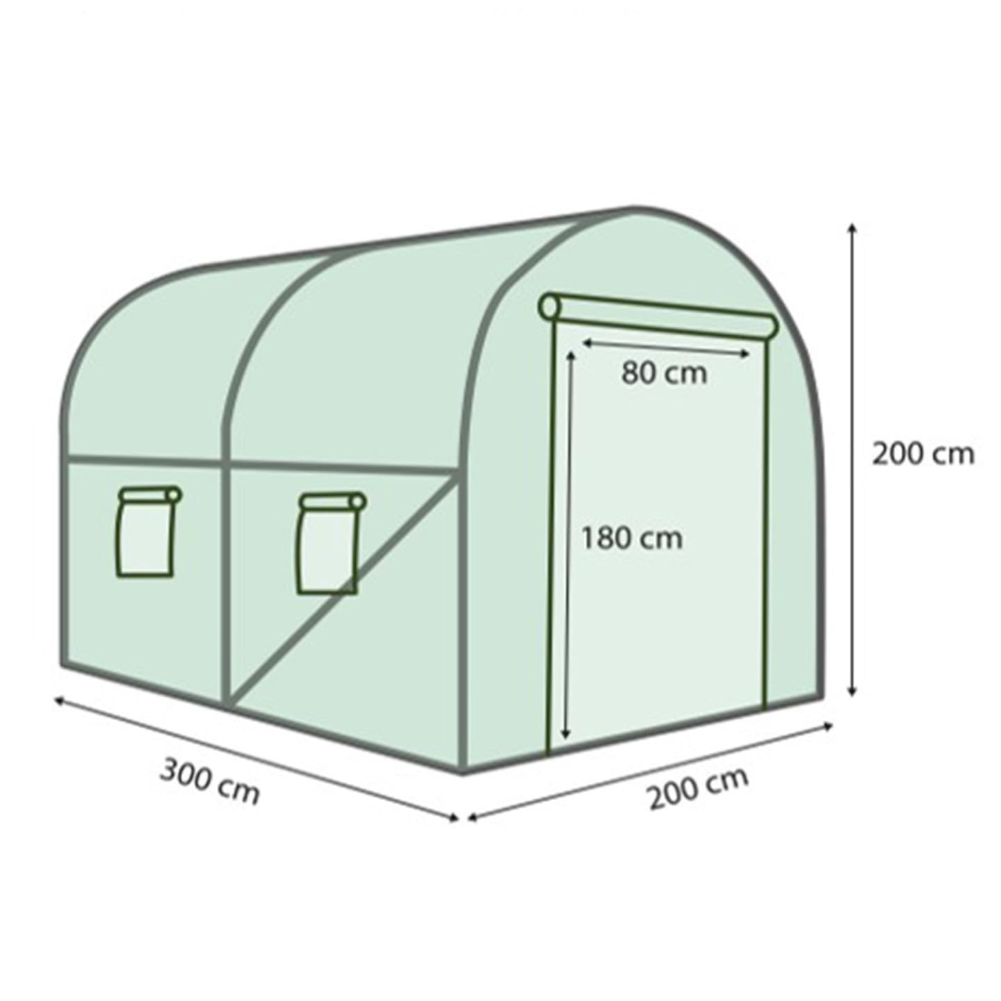 IDMarket - Serre Tunnel de Jardin 6M² Verte Gamme maraîchère Roma 2x3M