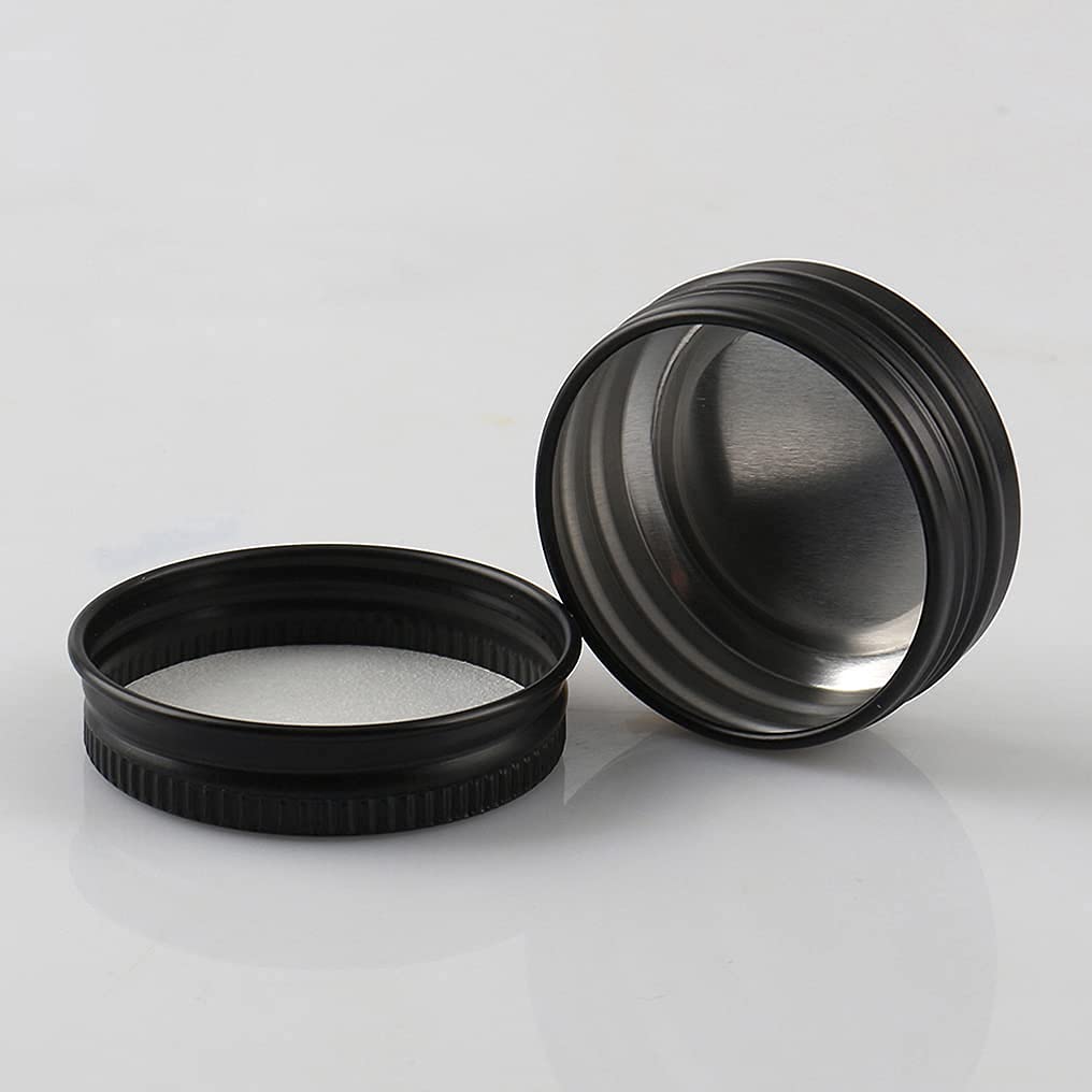 10 Piezas Tarros de Aluminio con tapa Rosca 15ml, Negro Mate Tarros de Aluminio Vacíos Redondo para Contenedor De Cosméticos Cremas Caja de almacenaje con 5 Espátula y 1 Etiqueta — view 4