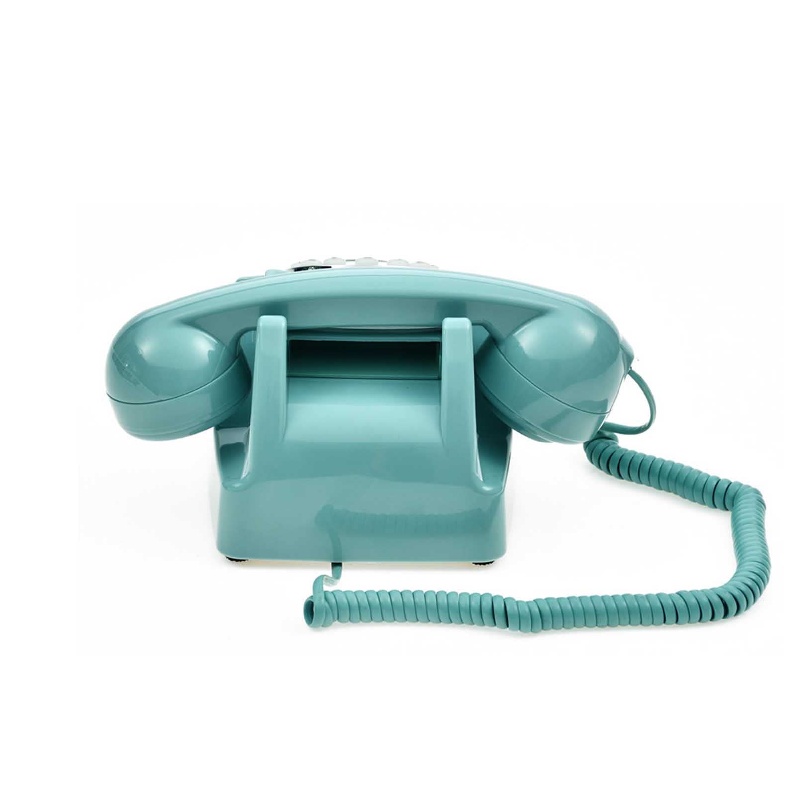 Przewodowy telefon stacjonarny w stylu retro, klasyczny vintage staromodny telefon do domu i biura, przewodowy telefon domowy prezent dla seniorów