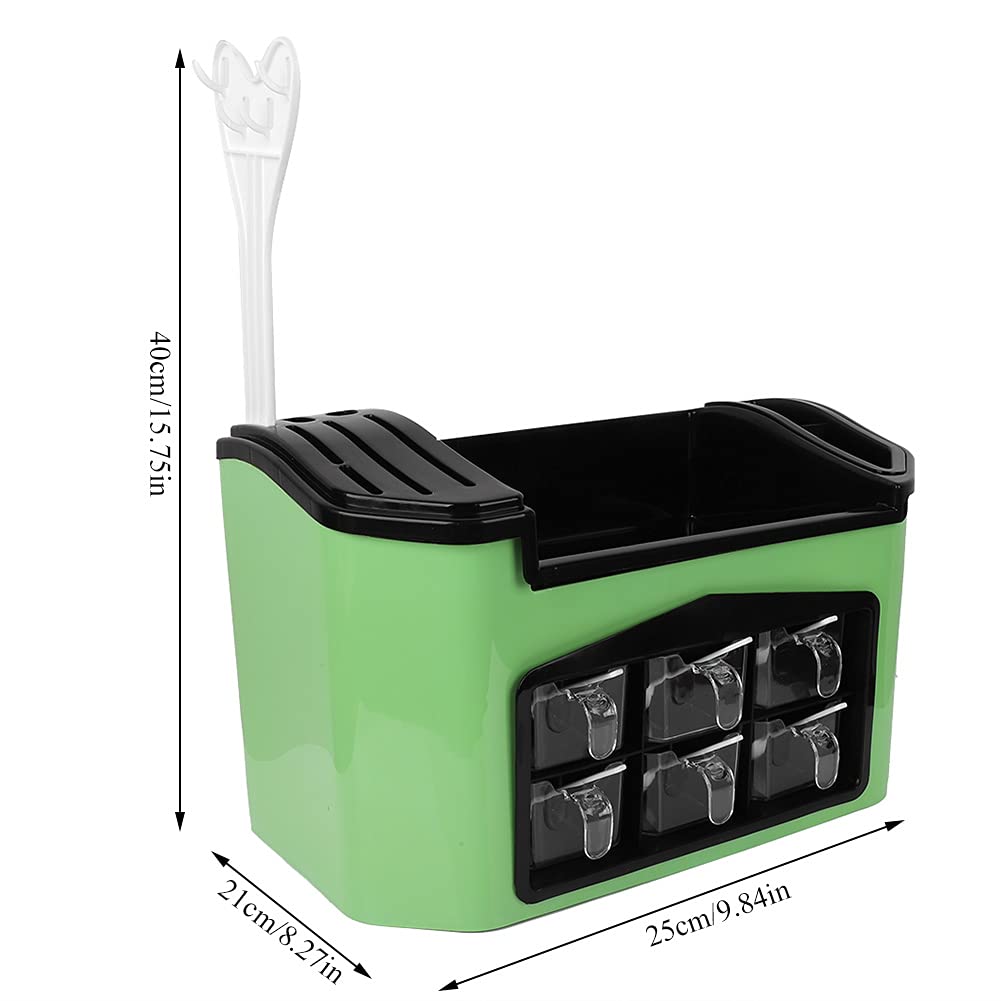 Multifunctional Storage Rack, Plastic Rack for cutters Forks Spoons Bottles, Durably and to, Environmental Friendly Material, White Red Green Available, (Green)