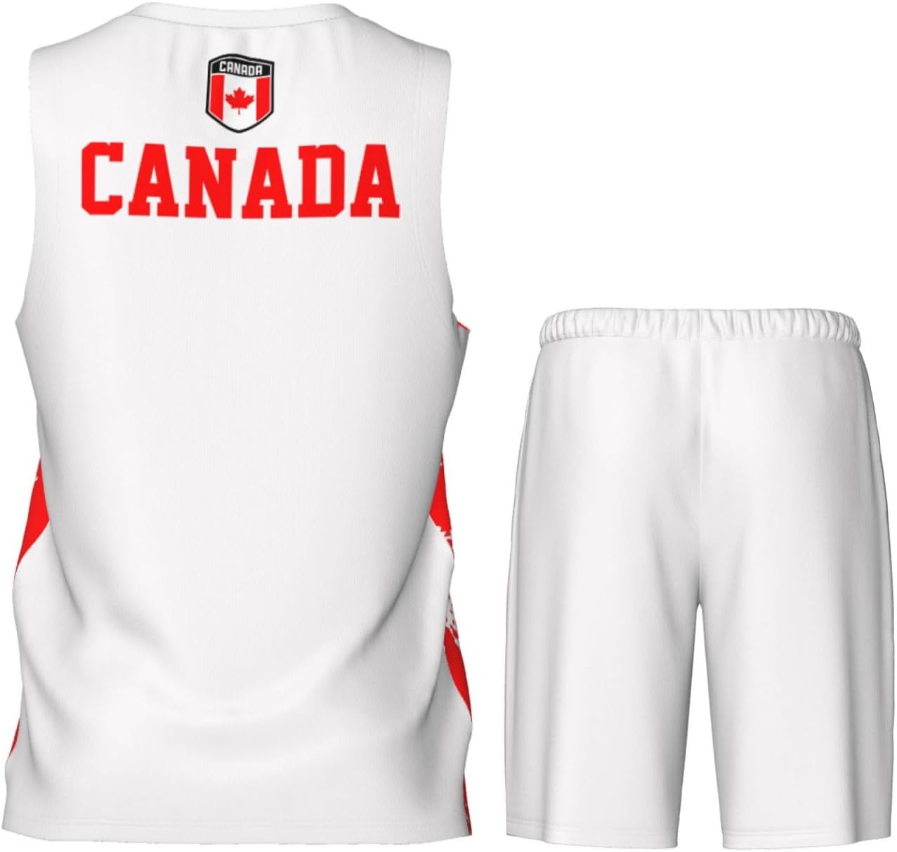 Canada Flag Grain (1) Basketball Jersey Uniform Suit for Men Adults Training Athletic Set