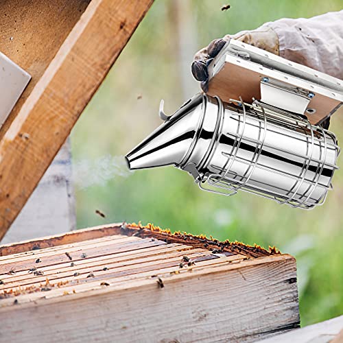 Kacsoo Imkerei-Werkzeug-Set, 11-teilig, großes Imkerei-Smoker-Werkzeug, Entdeckelungsgabel und Bürste, Deluxe-Imker… – Bild 5