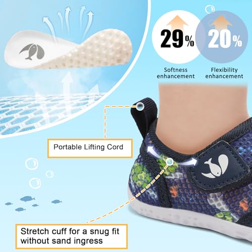 Image of FEETCITY Toddler Water Shoes Boys Girls Swim Shoes Quick Dry Kids Aqua Socks Barefoot for Beach Swimming Pool