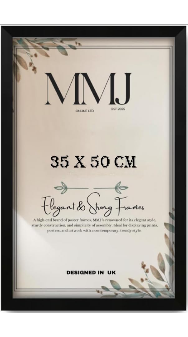 New Elegant Picture Poster Photo Frame 35x50 cm (14x20 Inch) – Wall Mounted Frame for Certificates, Jigsaw Puzzles, Artwork – Landscape & Portrait Hanging Z-09 (Matt Black)