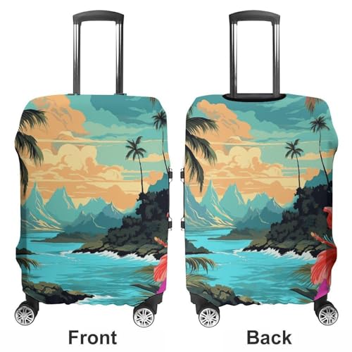 Hello Hawaii Luggage Cover, Washable Elastic Suitcase Cover Protector Fit 18-32 Inch Luggage3