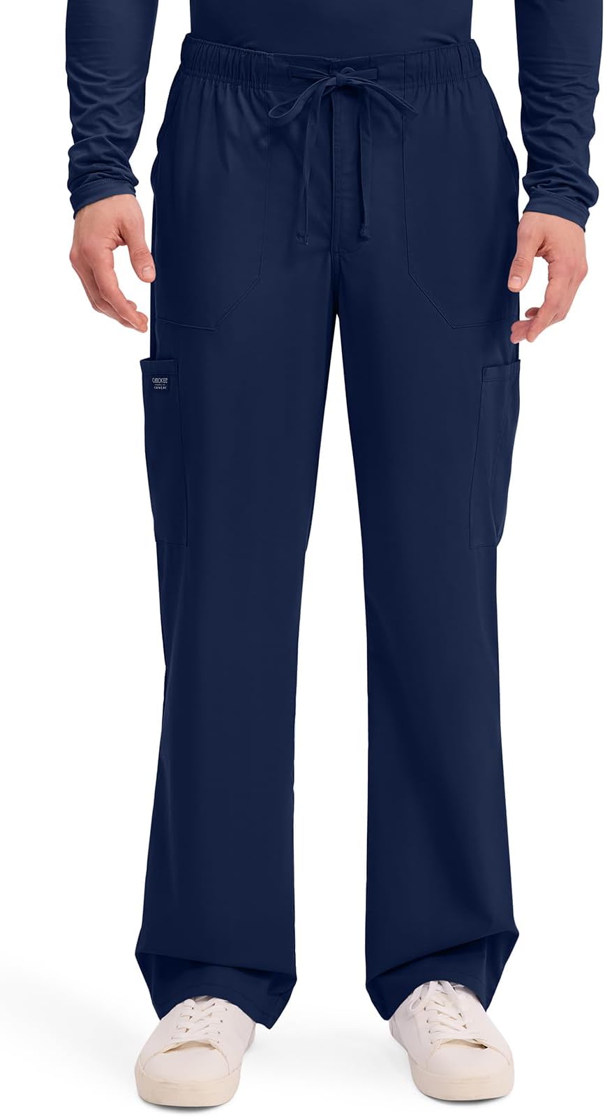Cherokee Scrubs for Men Tapered Leg Cargo Scrub Pants with Zip Fly, 5 Pockets Elastic Waist 2-Way Stretch & Easy Care – WW190