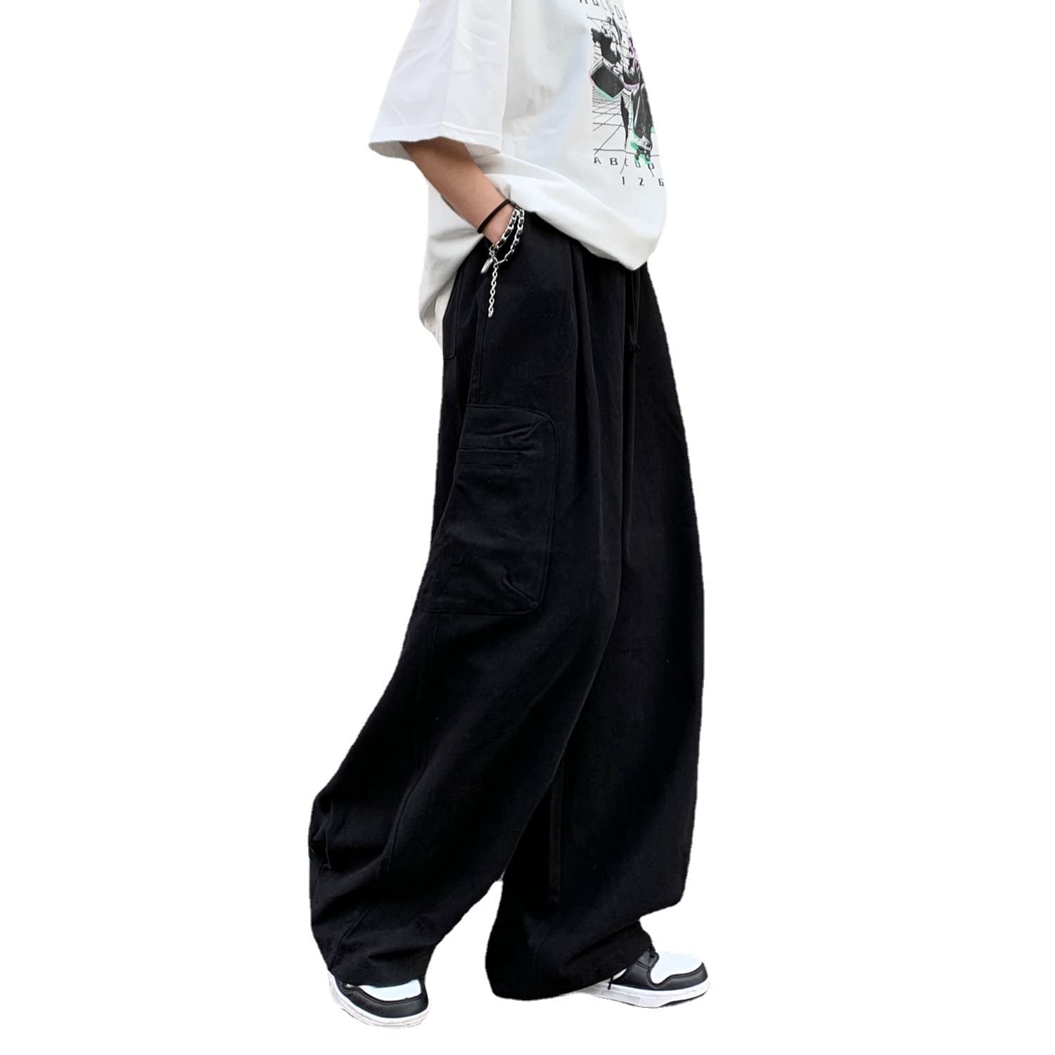 Gothic Harajuku Cargo Pants Y2K Women Wide Leg Joggers Hippie Streetwear Loose Baggy Trousers