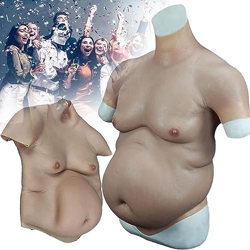 Traje de vientre falso de silicona, simulación realista de músculos abdominales para cosplay, disfraz de travestis de Halloween