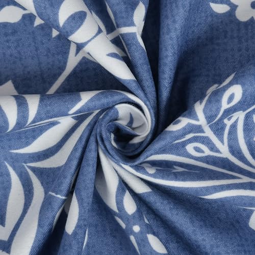 Image of COVE & HUES Cotton Diwan Set Covers |8 Pieces Diwan Cover Set|300 TC Fabric| Pure Cotton Printed Deewan Set (1 Single Bedsheet, 2 Bolster Covers, 5 Cushion Covers)|Blue Paisley|KC 19