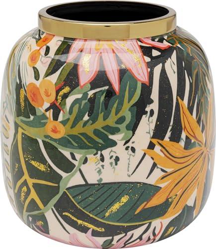 Kare Vase Design Jungle - Multicolore - Hauteur : 17 cm - Vase décoratif pour Fleurs - Vase de Table pour Salon