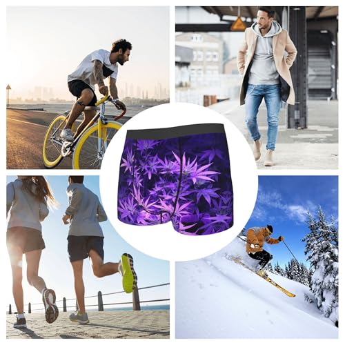 CUTEDWARF Purple weed marijuana leaf Men's Underwear Boxer Shorts Men Boxer Briefs Mens Printed Brief3