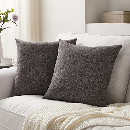 Meekio Set Of 2 Gray Pillow Covers 16 X 16 Inch Farmhouse Boho Decorative Throw Pillow Covers Linen Cushion Covers For Sofa Couch Décor #TOP9
