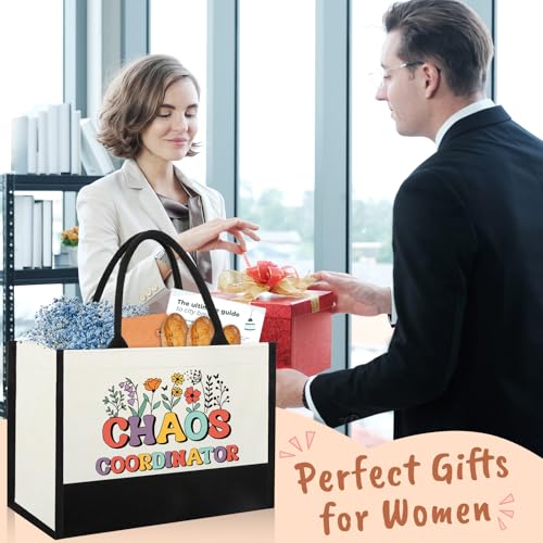 Image of Chaos Coordinator Gifts for Women, Thank you Appreciation Gifts for Coworkers Boss Lady Manager Supervisor Wedding Planner Secretary Administrator Idea for Birthday Christmas Tote Bag