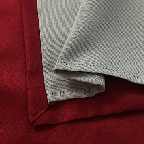 Image of GYROHOME Christmas Decoration Indoor Faux Silk Room Darkening Curtains, Fully Lined Solid Color Window Treatment Drapes Thermal Insulated Grommet Top Room Drapes, (2panels,52x84inch, Christmas Red)