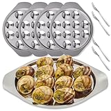 Assiette Escargot, 4 Pièces-12 Trous En Acier Inoxydable, Plat D'escargot - Assiette à H...