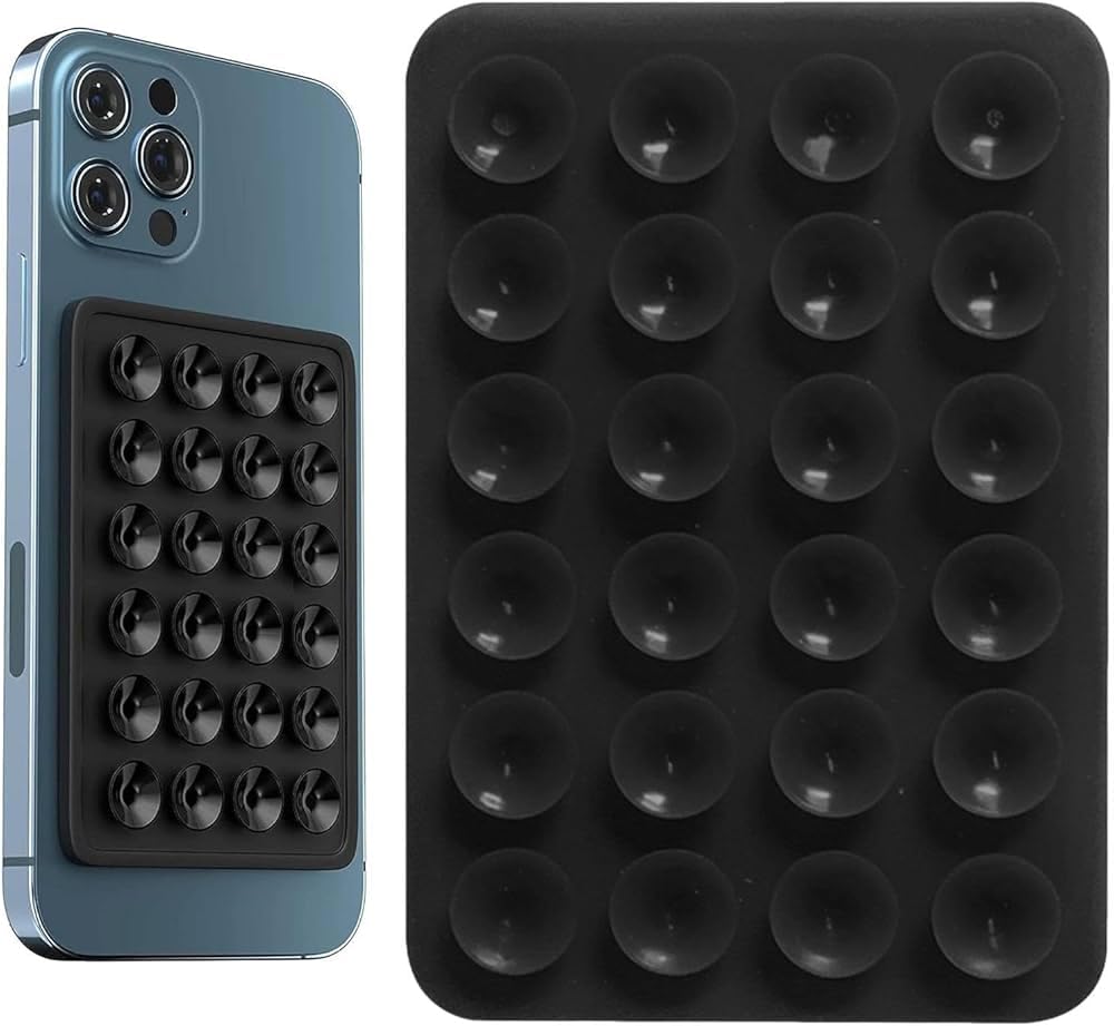 Silicone Suction Phone Case Adhesive Mount, Suction Phone Case Mount Anti-Slip Hands-Free Mobile Accessory (Black)-picture-20