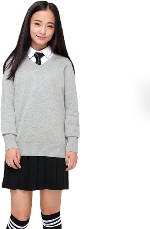 Amazon Co Jp Jiajia ジア ジア 女子 高生制服 ニットスクール セーター レディース用 女の子 コットン 綿 制服 セーター ニット セーター Vネック 通学 無地 防寒 ファッション