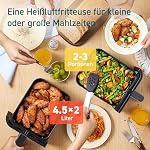 COSORI Heißluftfritteuse 2 Kammern, Testsieger der Stiftung Warentest, 6-in-1 Dual Zone Air Fryer 8,5 L, Doppelkammer mit Sichtfenster für ausgewogene Mahlzeit, Helles Silber – Bild 5