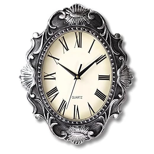 AYRELY® 14 Inch Oval Rustic Wall Clock, Wall Clocks Battery Operated, Country Style Silent Non Ticking Clock, Decorative for Kitchen, Home, Living Room, Farmhouse, Bedrooms