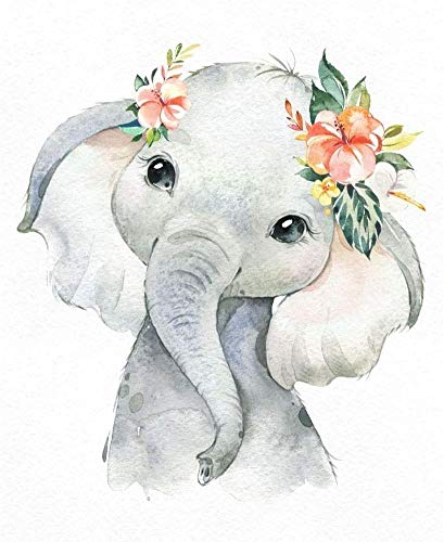 Diamond Painting Kits for Adults Elephant Diamond Art Diamond Paint by Numbers for Beginners and Kids crystal art kits Bright Moon Full Drill 5D Diamond Painting Craft (SmallElephant)，11.8 x 15.7 inch