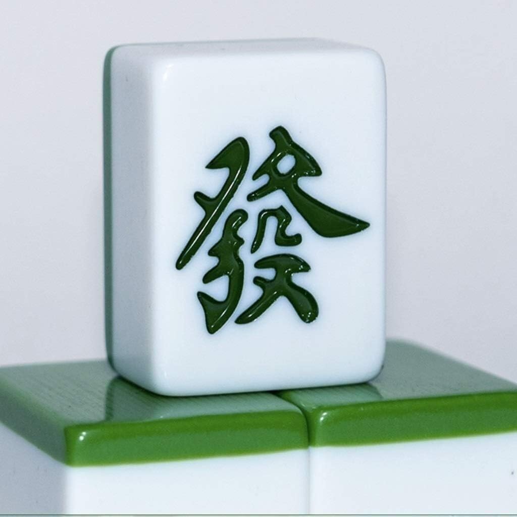 Mahjong Chinois Facile à Lire 144 Carreaux Numérotés XL Mélamine Verte 40#