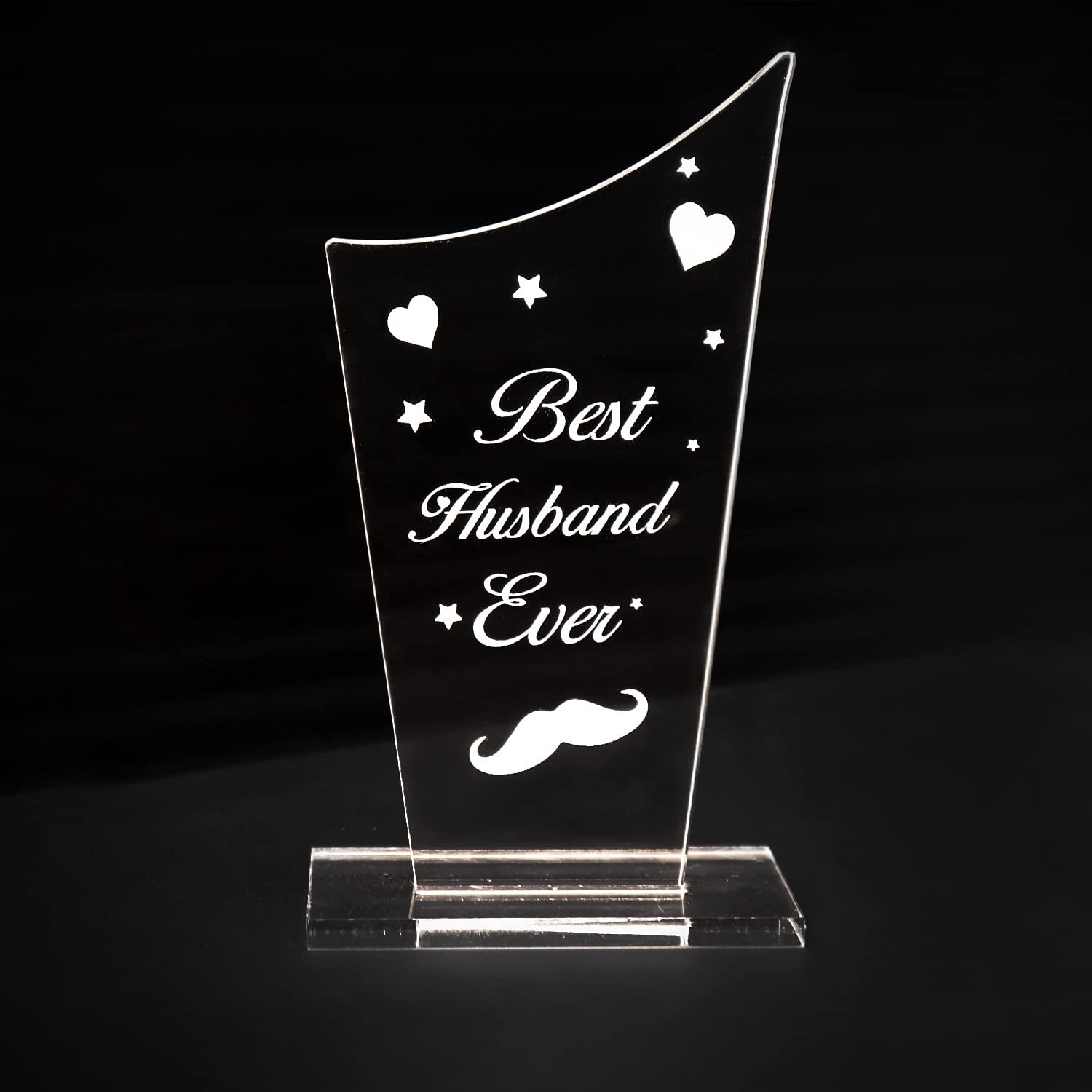 StarLaser Best Husband Ever Acrylic Trophy Gift for Anniversary Valentine Day & Your Loved Ones Trophy for Couples Husband & Wife (B0993V1C4X) Amazon Price History, Amazon Price Tracker
