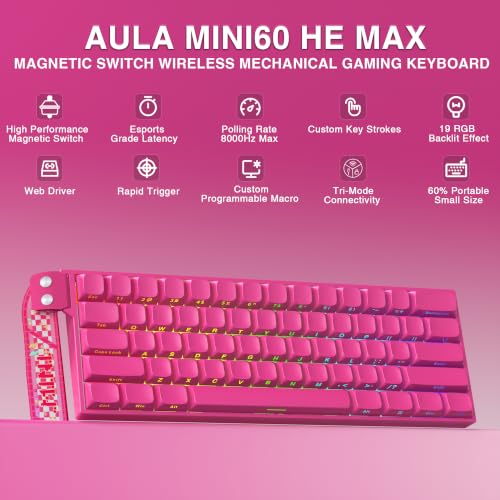 Image of Aula MINI60 HE MAX Wireless Gaming Keyboard 60% Magnetic Switch Keyboard