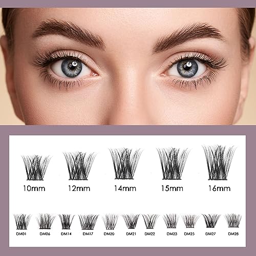 Cluster Lashes 144 Clusters Individual Lashes DIY Lash Extensions 10-16mm Length Reusable Soft Natural False Eyelashes Super Thin Band Wide Stem Eyelash Extensions for Makeup at Home - Image 3